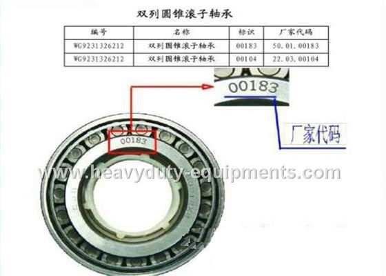 Chiny sinotruk spare part double row tapered roller bearing part number AZ9231326212 dostawca